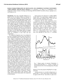 Raman Characterization of Crystalline and Amorphous Matter in Meteorite “Chelyabinsk” (South Urals, Russia)