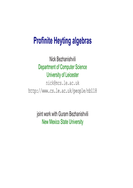 Profinite Heyting Algebras