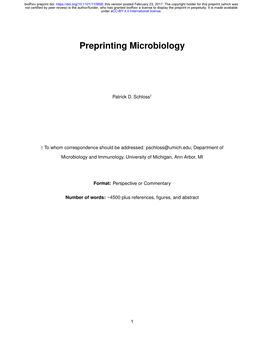 Preprinting Microbiology