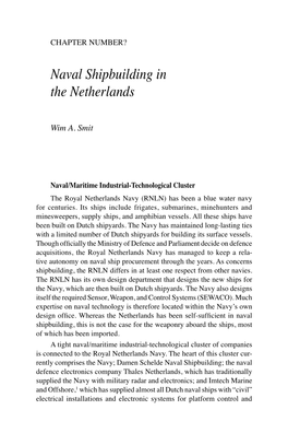 Naval Shipbuilding in the Netherlands