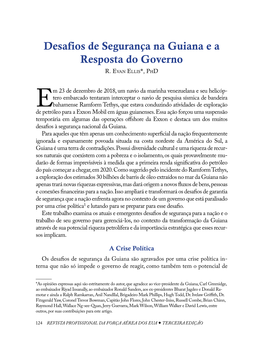 Desafios De Segurança Na Guiana E a Resposta Do Governo R