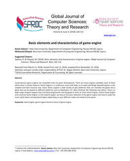 Basic Elements and Characteristics of Game Engine