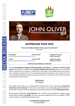 John Oliver Release 2015