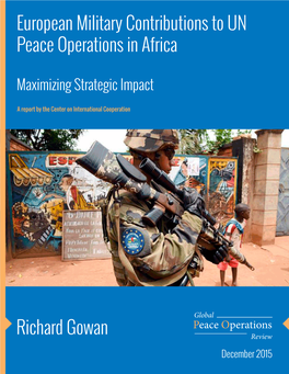 European Military Contributions to UN Peace Operations in Africa