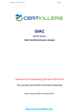 GCIA Exam Dumps by Certkillers.Net