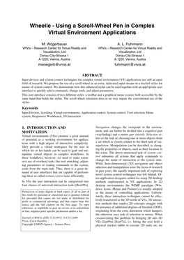 Using a Scroll-Wheel Pen in Complex Virtual Environment Applications