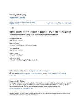 Isomer-Specific Product Detection of Gas-Phase Xylyl Radical Rearrangement and Decomposition Using VUV Synchrotron Photoionization