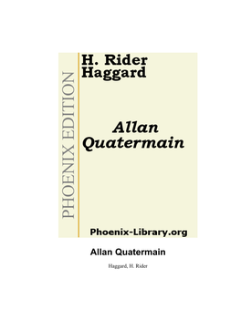 Allan Quatermain