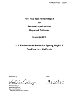 First Five-Year Review Report for Pemaco Superfund Site Maywood, California
