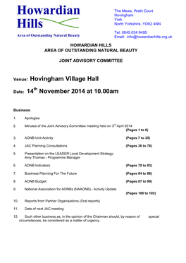Hovingham Village Hall November