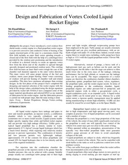 Design and Fabrication of Vortex Cooled Liquid Rocket Engine