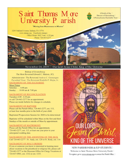 Saint Thomas More University Parish 724-837-0901, Ext