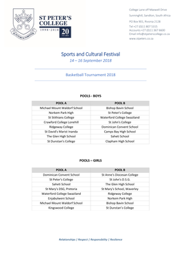 Basketball Fixtures