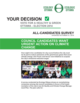 Your Decision Vote for a Healthy & Green Ottawa - Election 2014