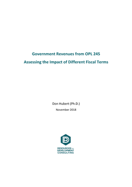 Government Revenues from OPL 245 Assessing the Impact of Different