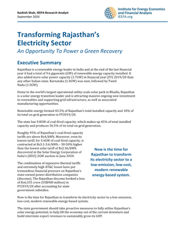 Transforming Rajasthan's Electricity Sector