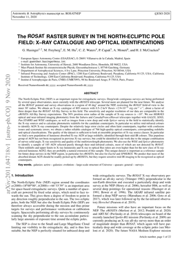 The ROSAT RASTER SURVEY in the NORTH-ECLIPTIC POLE FIELD: X–RAY CATALOGUE and OPTICAL IDENTIFICATIONS G