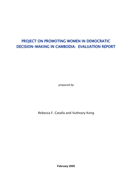 Evaluation of Project on Promoting Women in Democratic Decision