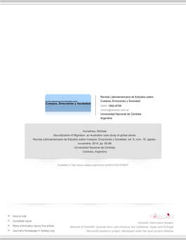 Redalyc.Securitization of Migration: an Australian Case Study of Global