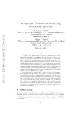 An Edge-Based Framework for Enumerating 3-Manifold Triangulations∗