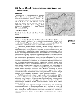 86. Sugar Creek (Keeler-Wolf 1984D, 1989F, Sawyer and Thornburgh 1971) Location This Candidate RNA Is on the Klamath National Forest