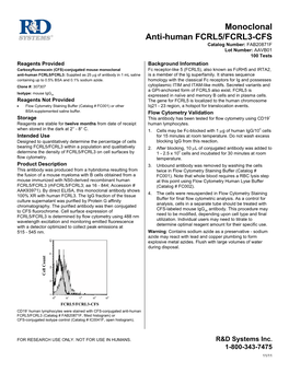 Monoclonal Anti-Human FCRL5/FCRL3-CFS