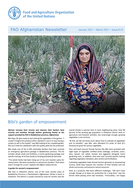 FAO Afghanistan Newsletter Bibi's Garden of Empowerment