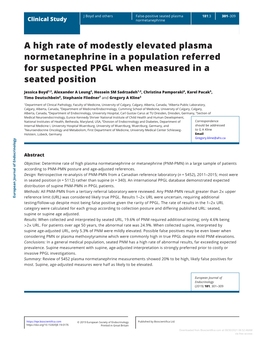 A High Rate of Modestly Elevated Plasma Normetanephrine in A