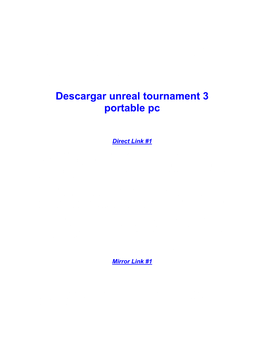 Descargar Unreal Tournament 3 Portable Pc