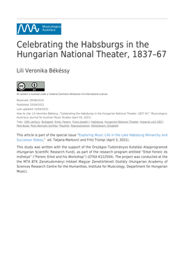 Celebrating the Habsburgs in the Hungarian National Theater, 1837–67