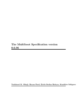 Multiboot Specification Version 0.6.96