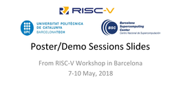 Poster/Demo Sessions Slides