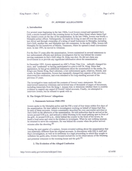 King Report -- Part 3 Page 1 of 41 IV. JOWERS' ALLEGATIONS A