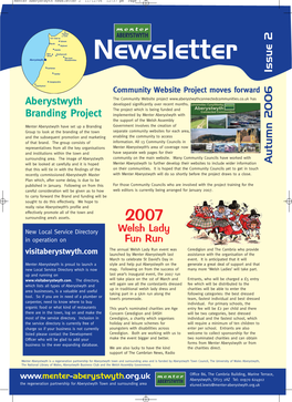 Menter Aberystwyth Newsletter 2 11/12/06 12:37 Pm Page 1