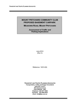 Mount Pritchard Community Club Proposed Basement Carpark Meadows Road, Mount Pritchard