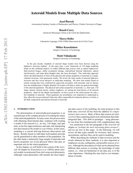 Chapter Dedicated to Asteroid Shape Modeling