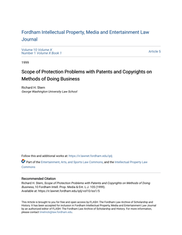 Scope of Protection Problems with Patents and Copyrights on Methods of Doing Business