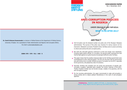ANTI-CORRUPTION Ppolicies in NIGERIA