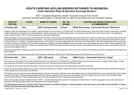 BOATS CARRYING ASYLUM SEEKERS RETURNED to INDONESIA Under Operation Relex & Operation Sovereign Borders1