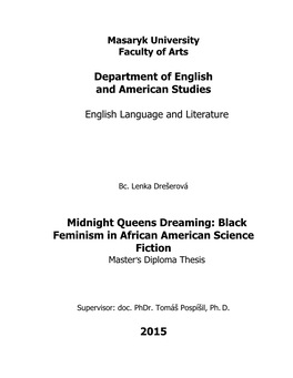 Black Feminism in African American Science Fiction 2015