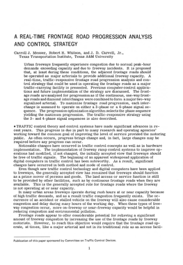 A Real-Time Frontage Road Progression Analysis and Control Strategy