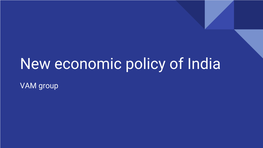 New Economic Policy of India