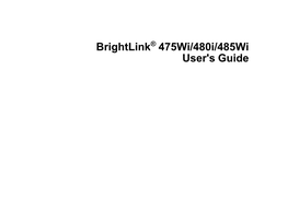 Brightlink 475Wi/480I/485Wi User's Guide