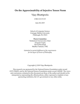 On the Approximability of Injective Tensor Norm Vijay Bhattiprolu