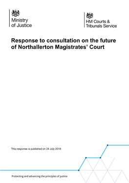 Response to Consultation on the Future of Northallerton Magistrates' Court
