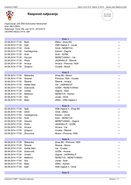 Raspored Natjecanja