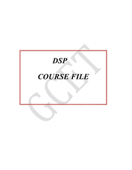 Dsp Course File