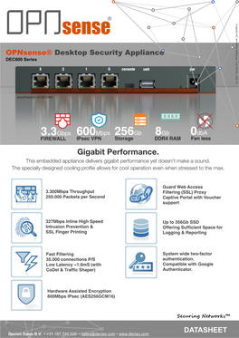 Gigabit Performance. This Embedded Appliance Delivers Gigabit Performance Yet Doesn't Make a Sound