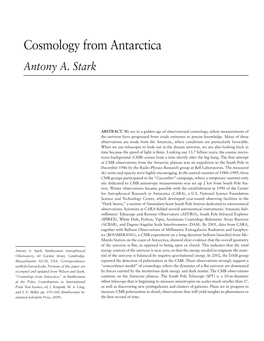 Cosmology from Antarctica Antony A