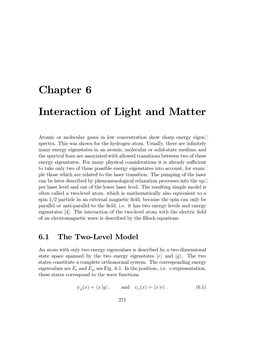 Chapter 6 Interaction of Light and Matter